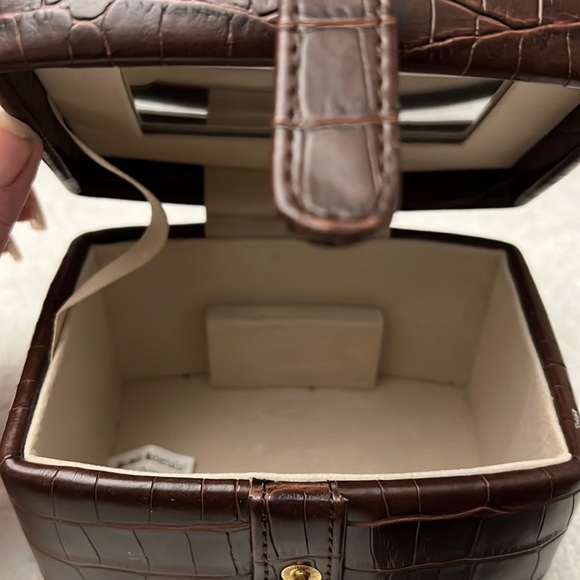 Faux Alligator Skin Portable Travel Jewelry Box Holder Organizer 2 piece - Picture 5 of 12